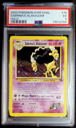 PSA 5 EX 2000 POKEMON GYM CHALLENGE SET SABRINA'S ALAKAZAM HOLO CARD 16/132 - Image 1