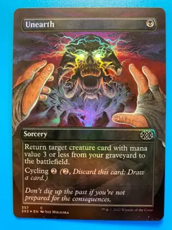 MTG 1x FOIL BORDERLESS Unearth # 357 Double Masters 2022 Magic Gathering x1 NM - Image 1