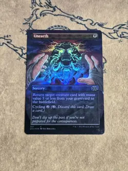 Unearth (Borderless) 357 Double Masters 2022 Foil NM - Image 1