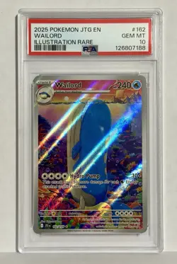 POKEMON 2025 Journey Together Illustration Rare WAILORD 162/159 PSA 10 Gem Mint - Image 1