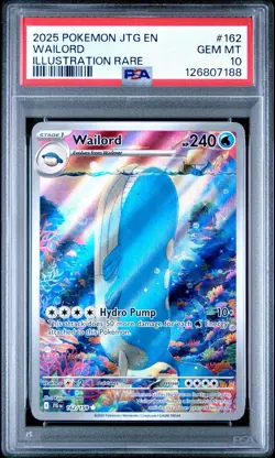 POKEMON 2025 Journey Together Illustration Rare WAILORD 162/159 PSA 10 Gem Mint - Image 3