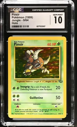 CGC 10 Pinsir 9/64 Holo Jungle Pokemon Card - Image 1