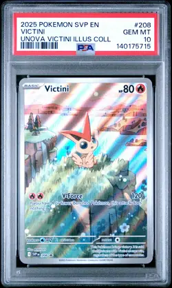 2025 POKEMON SVP EN-SV BLACK STAR PROMO #208 VICTINI PSA 10 - Image 1