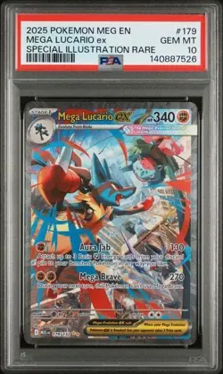 Pokemon Mega Lucario ex Mega Evolutions SIR #179 PSA 10 GEM MT T1 - Image 1