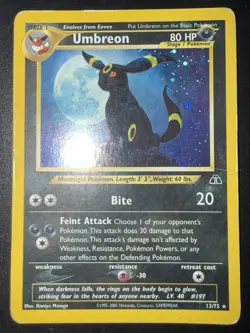 Pokemon Umbreon Holo Neo Discovery Card 13/75 Damaged - Image 1