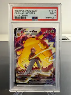 Pokemon TCG PSA 9 MINT Pikachu Vmax TG17/TG30 Lost Origin English - Image 1