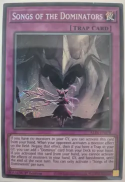 YuGiOh Songs of the Dominators Secret Rare 1st Edition ALIN-EN078 - Image 1