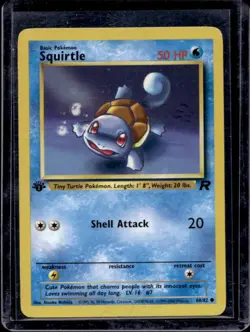 2000 Pokemon Team Rocket First Edition Squirtle #68/82 - Image 1