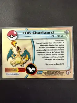 Charizard #06 Topps TV Animation Italian 1999 Pokemon TCG LP+ - Image 2