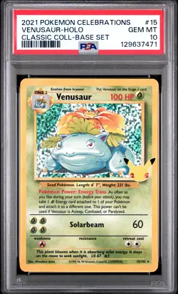 2021 POKEMON CELEBRATIONS CLASSIC COLL #15 VENUSAUR-HOLO PSA 10 - Image 1