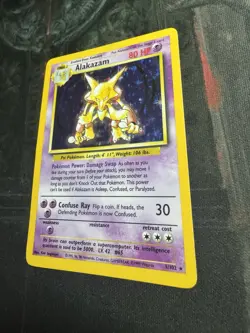 Pokemon TCG Alakazam Base Set 1/102 Holo Unlimited Holo Rare LP/NM- - Image 3