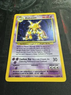 Pokemon TCG Alakazam Base Set 1/102 Holo Unlimited Holo Rare LP/NM- - Image 5