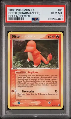 2005 POKEMON EX DELTA SPECIES #61 DITTO [CHARMANDER] DELTA SPECIES PSA 10 - Image 1