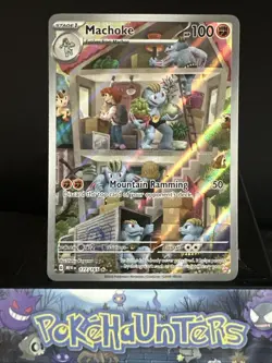 Pokemon Card Machoke 177/165 Scarlet & Violet 151 Illustration Rare Near Mint - Image 1