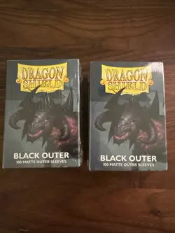 Dragon Shield Outer Sleeves Matte Black 100ct Standard Size Triple Sleeve x2 - Image 1