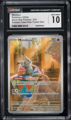 CGC Gem Mint 10 Mimikyu 075 Black Star Promo Paldean Fates ETB SVP EN - Image 1