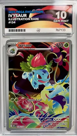 Pokemon TCG Ivysaur IR 134/132 Mega Evolution - Ace 10 Gem Mint 💎 - Image 1