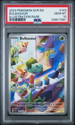 PSA 10 Bulbasaur 143/142 Stellar Crown Illustration Rare Pokemon Card - Image 1