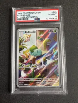 Pokemon TCG Bulbasaur 143/142 Stellar Crown Illustration Rare Card - PSA 10 - Image 1