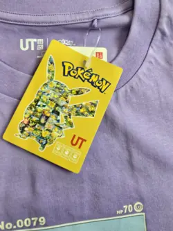 Uniqlo UT Pokemon Card Slowpoke 90s T Shirt Size L Anime Manga Retro Pikachu - Image 4