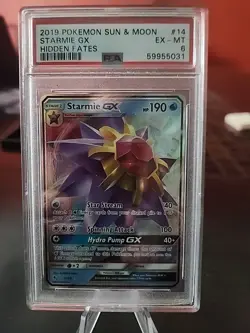 2019 Pokemon Sun & Moon Starmie GX Hidden Fates #14 PSA 6 Card - Image 1