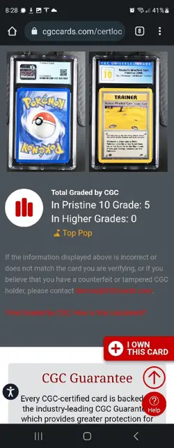 (POP 5) CGC 10 Pokemon Gym Challenge 119/132 ROCKET'S MINEFIELD GYM 1st EDITION - Image 4