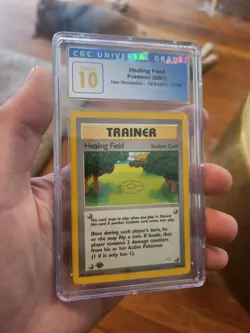 (POP 27) CGC 10 GEM MINT Healing Field 61/64 Neo Revelation 1st Edition Pokemon - Image 1