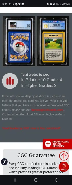 (POP 27) CGC 10 GEM MINT Healing Field 61/64 Neo Revelation 1st Edition Pokemon - Image 4