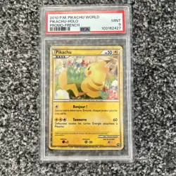 2010 POKEMON PIKACHU WORLD PROMO FRENCH PIKACHU-HOLO PSA 9 - Image 1