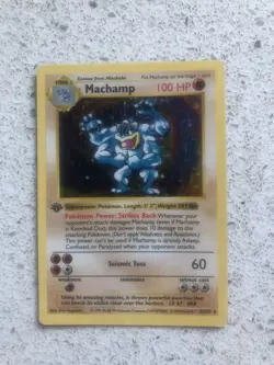 Pokemon TCG Machamp Base Set 8/102 Holo 1st Edition Holo Rare - Image 1