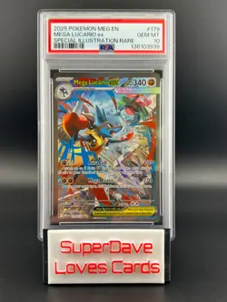 Pokemon 2025 Mega Lucario ex 179/132 SIR Mega Evolution Gem Mint PSA 10 🔥 - Image 1