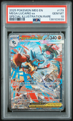 Pokemon 2025 Mega Lucario ex 179/132 SIR Mega Evolution Gem Mint PSA 10 🔥 - Image 3