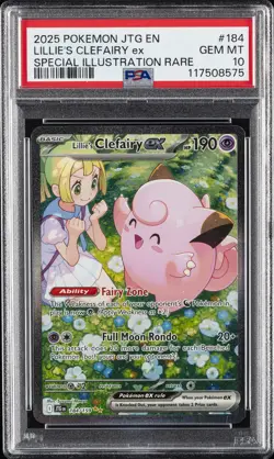 2025 POKEMON JTG EN-JOURNEY TOGETHER #184 LILLIE'S CLEFAIRY EX PSA 10 - Image 1
