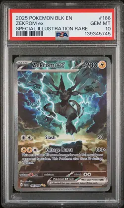2025 POKEMON BLK EN-BLACK BOLT SPECIAL ILLUSTRATION RARE #166 ZEKROM EX PSA 10 - Image 1