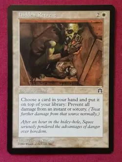 Magic The Gathering STRONGHOLD HIDDEN RETREAT white card MTG - Image 1