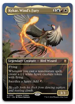 Kykar, Wind's Fury (Borderless) #91 (NM) Bloomburrow BLC Magic MTG - Image 1