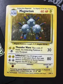 Magneton 9/102, Base Set, Holo Rare, Pokemon TCG, WOTC, Vintage 1999, NM - Image 1