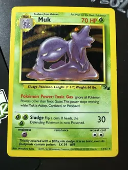 Muk 13/62, Fossil Set, Holo, Rare, Pokemon TCG, WOTC, Vintage 1999, NM/LP - Image 1