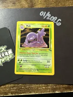 Muk 13/62, Fossil Set, Holo, Rare, Pokemon TCG, WOTC, Vintage 1999, NM/LP - Image 3