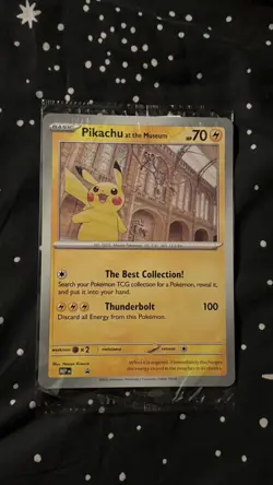 Pokemon x Natural History Museum Pikachu Jumbo Promo Card (Black Star Promo) NM - Image 2