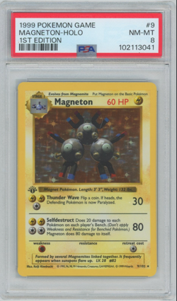 1999 Pokemon Game #9 Magneton - 1st Edition Holo (PSA 8 NM-MT) - Image 1