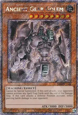 Yugioh Ancient Gear Golem - 1st Edition Platinum Secret Rare NM - Free Holo - Image 1
