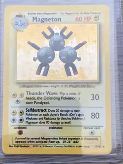 Pokemon TCG Magneton Base Set Holo Rare Card 9/102 - Image 1