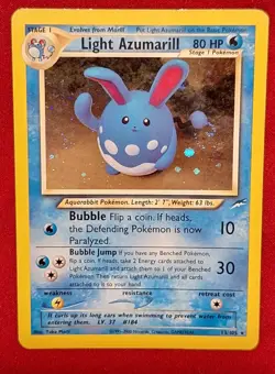 Light Azumarill 13/105 Pokemon Neo Destiny Holo Rare Unlimited Card Galaxy SWIRL - Image 1