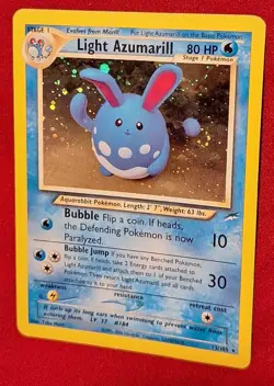 Light Azumarill 13/105 Pokemon Neo Destiny Holo Rare Unlimited Card Galaxy SWIRL - Image 3