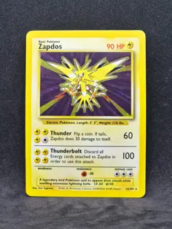 Pokemon Base Set Zapdos 16/102 (LP) - Image 1