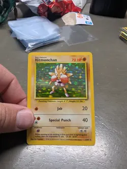 Hitmonchan 7/102 Unlimited Holo Base Set Pokemon TCG - MP-HP - Image 3