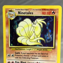 Pokemon 1999 Base Set Ninetales Rare Holo 12/102 Unlimited - Lightly Played - Image 2