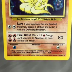 Pokemon 1999 Base Set Ninetales Rare Holo 12/102 Unlimited - Lightly Played - Image 3