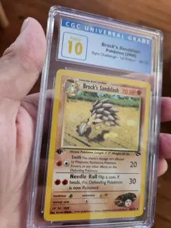 (POP 3) CGC 10 Pokemon Gym Challenge 36/132 BROCK'S SANDSLASH 1st Edition Card - Image 1